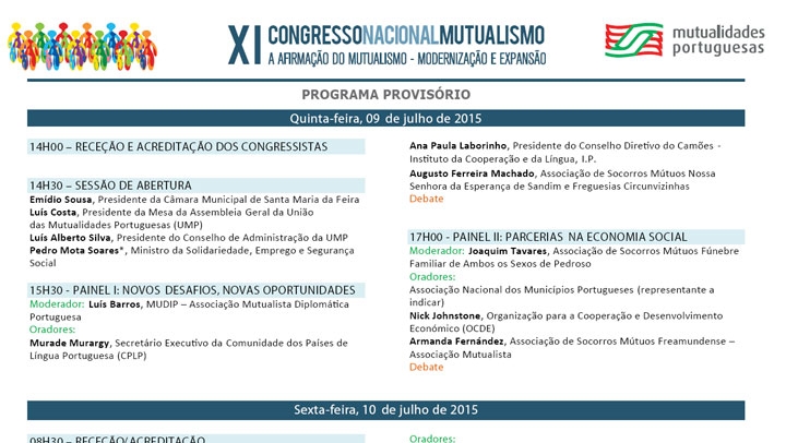 XI Congresso Nacional do Mutualismo 2015